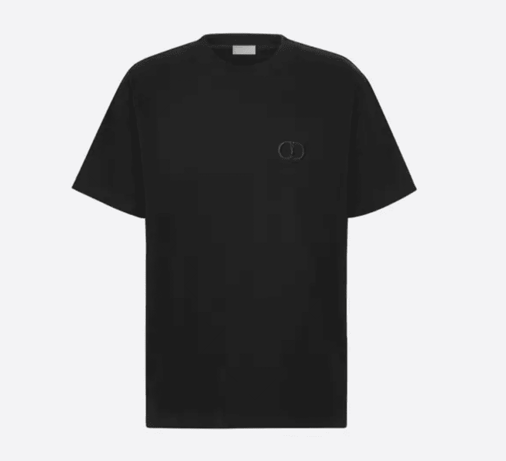 Dior Embroidered CD Icon T-Shirt Black Front - EXIT Streetwear